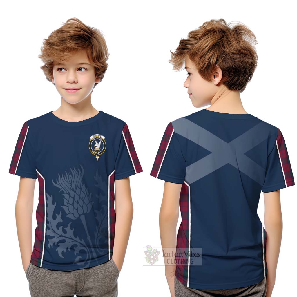 Tartan Vibes Clothing Lindsay Tartan Kid T-Shirt with Family Crest and Scottish Thistle Vibes Sport Style