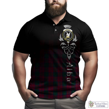 Lindsay Tartan Polo Shirt Featuring Alba Gu Brath Family Crest Celtic Inspired