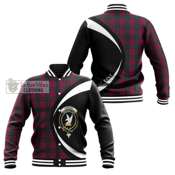 Lindsay Tartan Baseball Jacket with Family Crest Circle Style