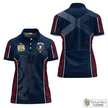 Lindsay Tartan Women's Polo Shirt with Family Crest and Lion Rampant Vibes Sport Style