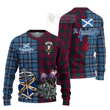 Tartan Vibes Clothing Lindsay Tartan Knitted Sweater Happy St. Andrew's Day Half Tartan Style