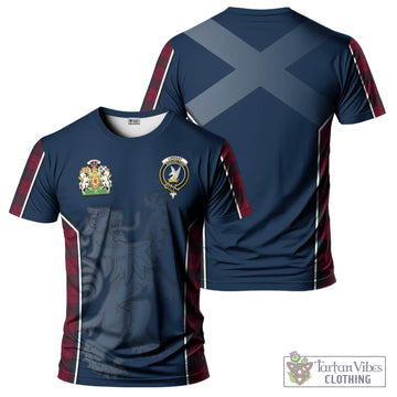 Lindsay Tartan T-Shirt with Family Crest and Lion Rampant Vibes Sport Style