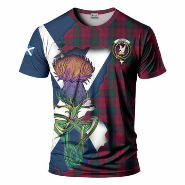 Tartan Vibes Clothing Lindsay Tartan Family Crest T-Shirt Scottish Thistle Celtic Inspired