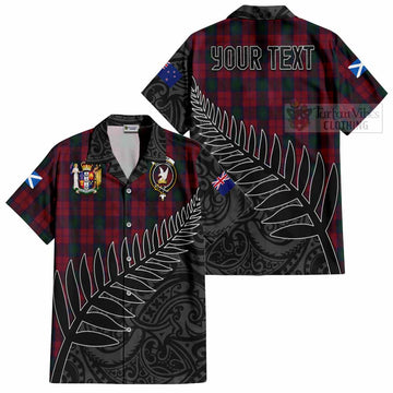 Lindsay Crest Tartan Hawaiian Shirt with New Zealand Silver Fern Half Style