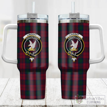 Tartan Vibes Clothing Lindsay Tartan and Family Crest Tumbler with Handle