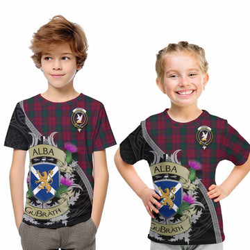 Tartan Vibes Clothing Lindsay Tartan Family Crest Kid T-Shirt Lion Rampant Royal Thistle Shield Celtic Inspired