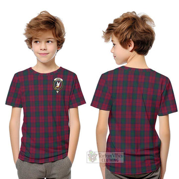 Lindsay Tartan Kid T-Shirt with Family Crest Youth XL Size14 - Tartanvibesclothing Shop