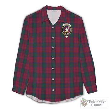 Tartan Vibes Clothing Lindsay Tartan Womens Casual Shirt with Family Crest