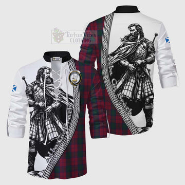 Tartan Vibes Clothing Lindsay Tartan Clan Crest Ghillie Kilt Shirt with Highlander Warrior Celtic Style