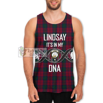 Lindsay Tartan Men's Tank Top with Family Crest DNA In Me Style Men - Tartanvibesclothing Shop