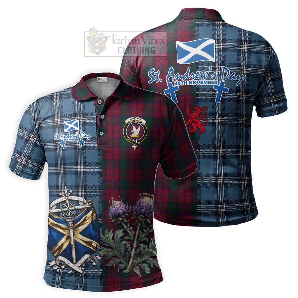 Tartan Vibes Clothing Lindsay Tartan Polo Shirt Happy St. Andrew's Day Half Tartan Style