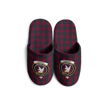 Lindsay Tartan Home Slippers with Family Crest