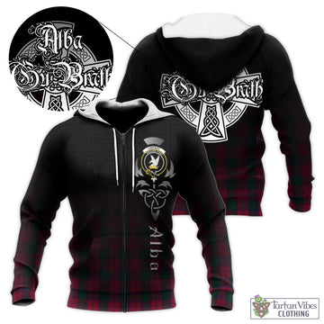 Lindsay Tartan Knitted Hoodie Featuring Alba Gu Brath Family Crest Celtic Inspired