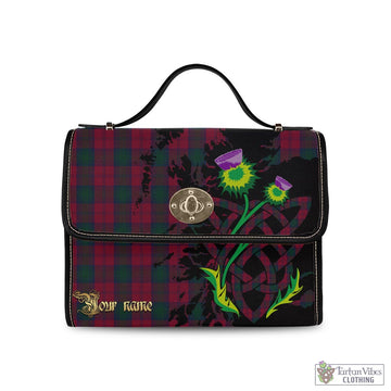 Lindsay Tartan Waterproof Canvas Bag with Scotland Map and Thistle Celtic Accents