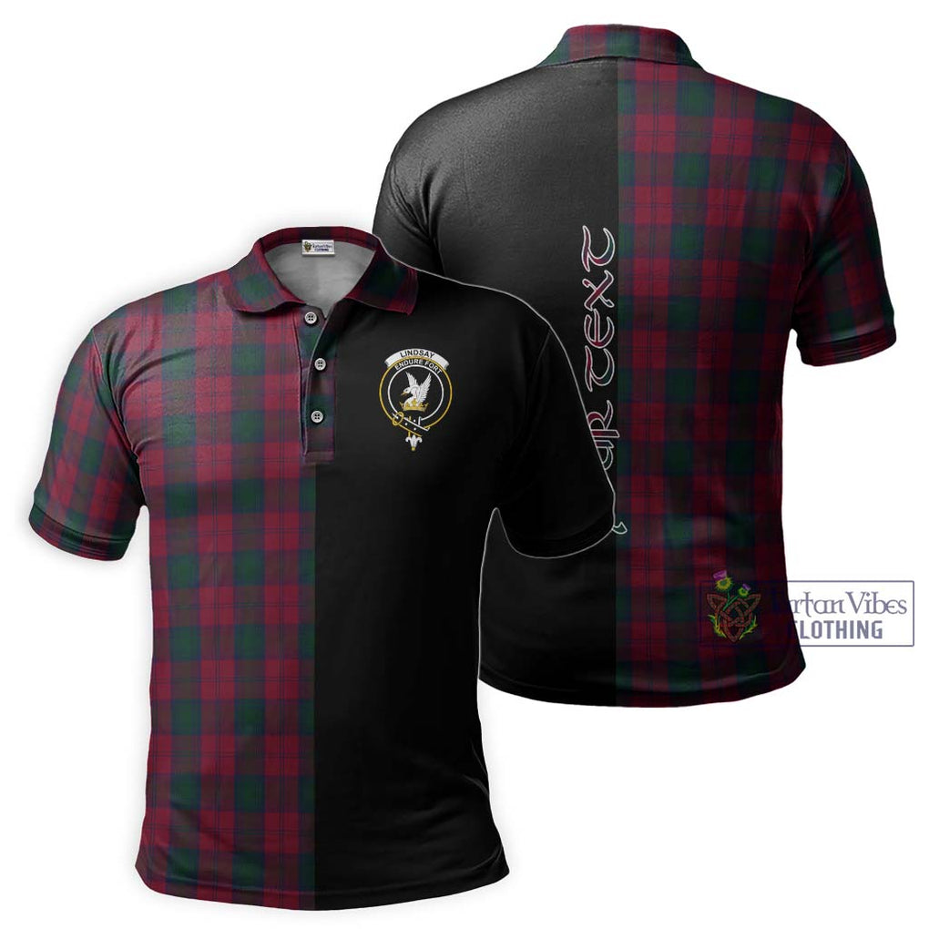 Lindsay Tartan Polo Shirt with Family Crest and Half Of Me Style Kid - Tartanvibesclothing Shop
