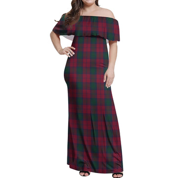 Tartan Vibes Clothing - Tartan Off Shoulder Long Dress Tartan Vibes Clothing - Tartan Off Shoulder Long Dress