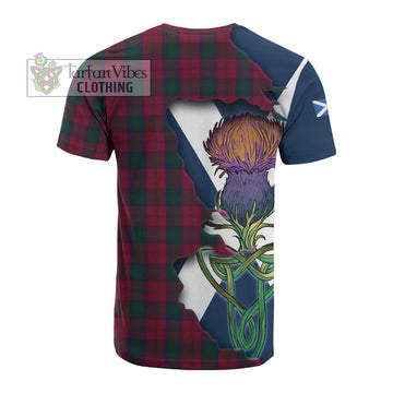 Tartan Vibes Clothing Lindsay Tartan Family Crest Cotton T-shirt Scottish Thistle Celtic Inspired