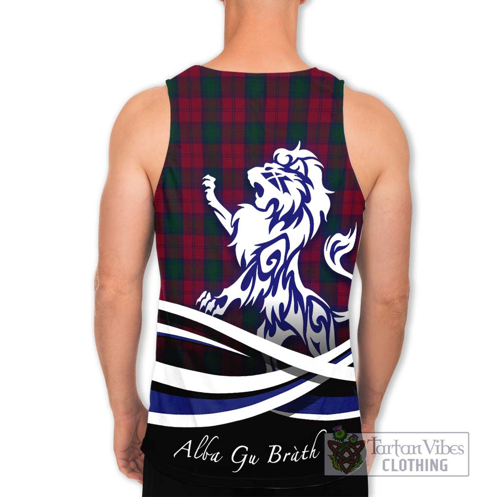 Lindsay Tartan Men's Tank Top with Alba Gu Brath Regal Lion Emblem - Tartanvibesclothing Shop