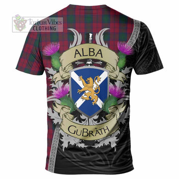 Tartan Vibes Clothing Lindsay Tartan Family Crest T-Shirt Lion Rampant Royal Thistle Shield Celtic Inspired