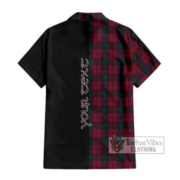 Lindsay Tartan Short Sleeve Button Shirt with Family Crest and Half Of Me Style - Tartanvibesclothing Shop