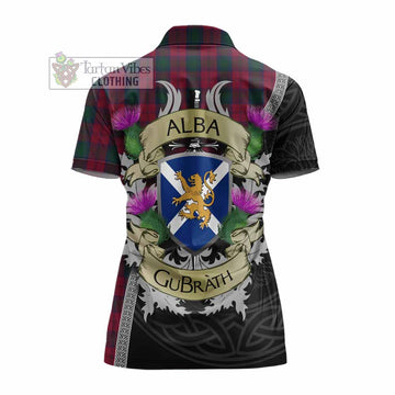Tartan Vibes Clothing Lindsay Tartan Family Crest Women's Polo Shirt Lion Rampant Royal Thistle Shield Celtic Inspired