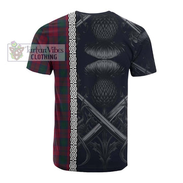 Tartan Vibes Clothing Lindsay Tartan Cotton T-shirt with Family Crest Cross Sword Thistle Celtic Vibes