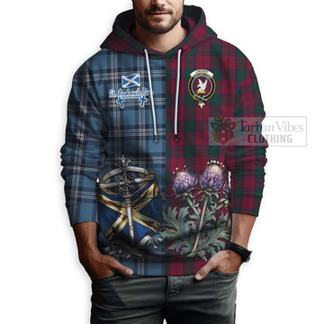 Tartan Vibes Clothing Lindsay Tartan Hoodie Happy St. Andrew's Day Half Tartan Style