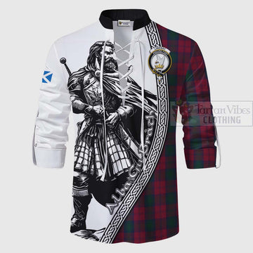 Tartan Vibes Clothing Lindsay Tartan Clan Crest Ghillie Kilt Shirt with Highlander Warrior Celtic Style