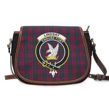 Lindsay Tartan Saddle Bag with Family Crest