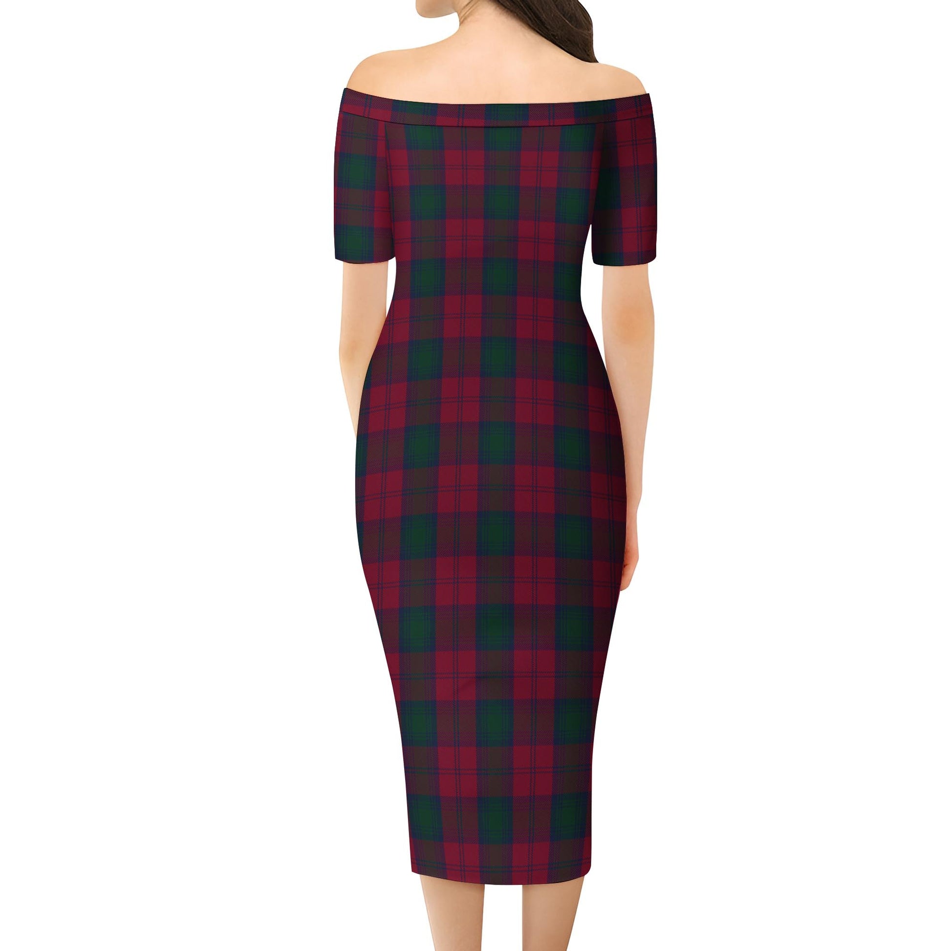 Lindsay Tartan Off Shoulder Lady Dress - Tartanvibesclothing