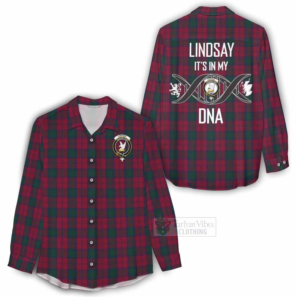 Tartan Vibes Clothing Lindsay Tartan Women's Casual Shirt with Family Crest DNA In Me Style