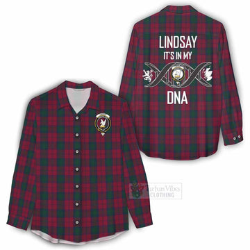 Tartan Vibes Clothing Lindsay Tartan Women's Casual Shirt with Family Crest DNA In Me Style
