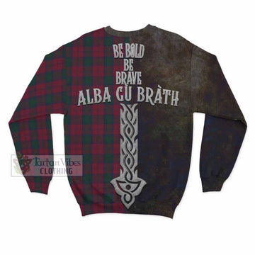 Tartan Vibes Clothing Lindsay Tartan Family Crest Sweatshirt Alba Gu Brath Be Brave Lion Ancient Style