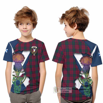 Tartan Vibes Clothing Lindsay Tartan Family Crest Kid T-Shirt Scottish Thistle Celtic Inspired