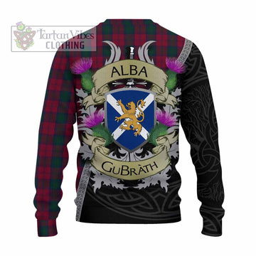 Tartan Vibes Clothing Lindsay Tartan Family Crest Knitted Sweater Lion Rampant Royal Thistle Shield Celtic Inspired