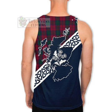 Tartan Vibes Clothing Lindsay Tartan Men's Tank Top Featuring Thistle and Scotland Map