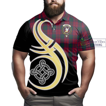 Lindsay Tartan Polo Shirt with Family Crest and Celtic Symbol Style