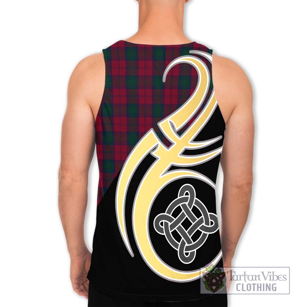 Lindsay Tartan Men's Tank Top with Family Crest and Celtic Symbol Style - Tartan Vibes Clothing
