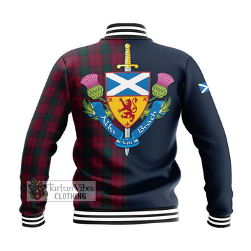 Lindsay Tartan Baseball Jacket Alba with Scottish Lion Royal Arm Half Style