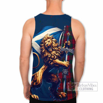 Tartan Vibes Clothing Lindsay Tartan Family Crest Men's Tank Top with Scottish Majestic Lion