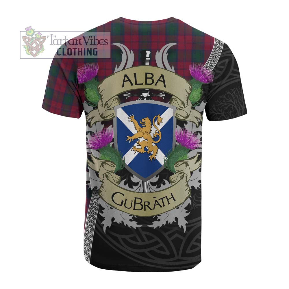 Tartan Vibes Clothing Lindsay Tartan Family Crest Cotton T-shirt Lion Rampant Royal Thistle Shield Celtic Inspired