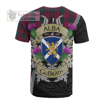 Tartan Vibes Clothing Lindsay Tartan Family Crest Cotton T-shirt Lion Rampant Royal Thistle Shield Celtic Inspired