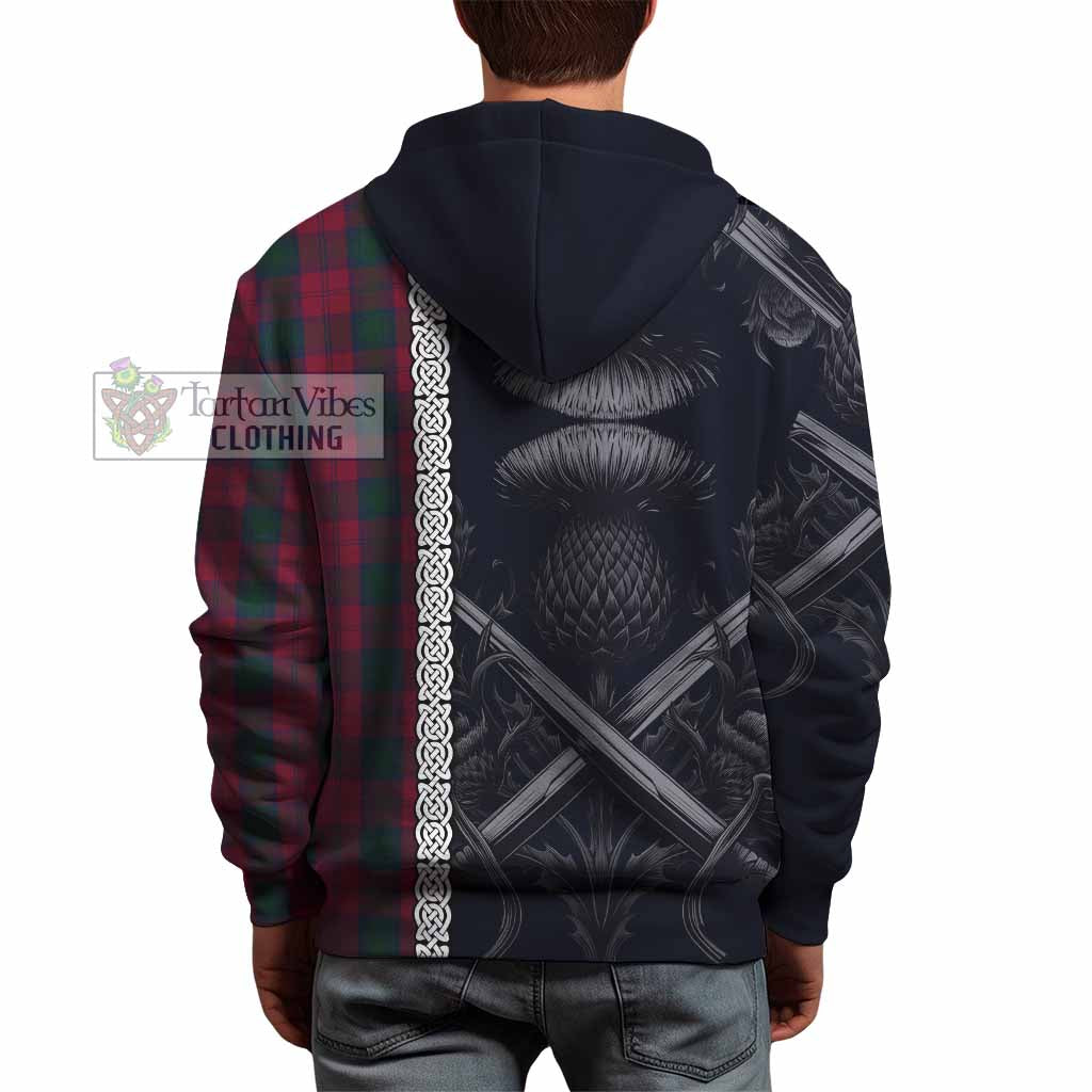 Tartan Vibes Clothing Lindsay Tartan Hoodie with Family Crest Cross Sword Thistle Celtic Vibes