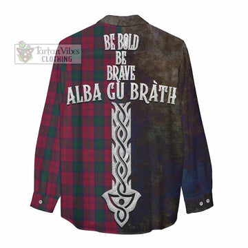 Lindsay Tartan Family Crest Women's Casual Shirt Alba Gu Brath Be Brave Lion Ancient Style