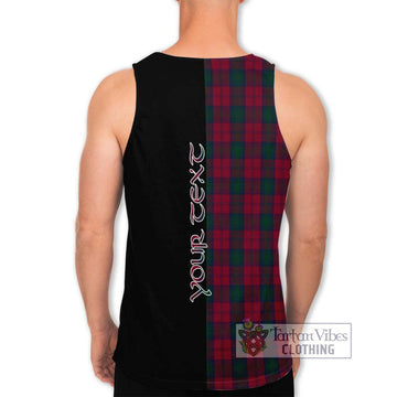 Lindsay Tartan Men's Tank Top with Family Crest and Half Of Me Style - Tartanvibesclothing Shop