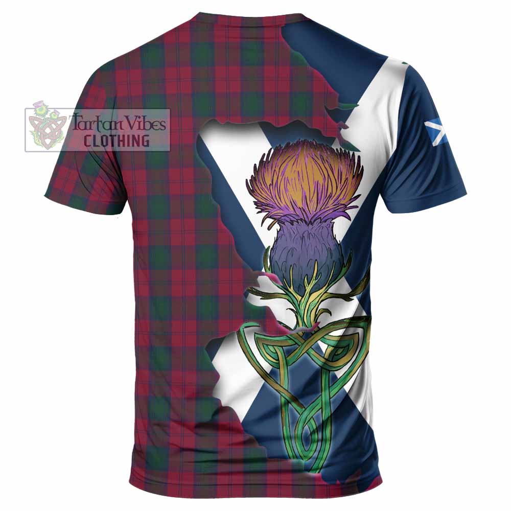 Tartan Vibes Clothing Lindsay Tartan Family Crest T-Shirt Scottish Thistle Celtic Inspired