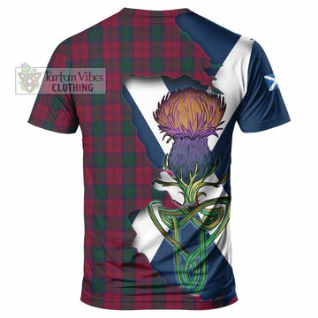 Tartan Vibes Clothing Lindsay Tartan Family Crest T-Shirt Scottish Thistle Celtic Inspired