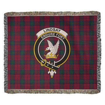Lindsay Tartan Woven Blanket with Family Crest