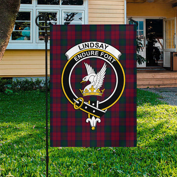 Lindsay Tartan Garden Flag with Family Crest Garden Flag - Tartan Vibes Clothing