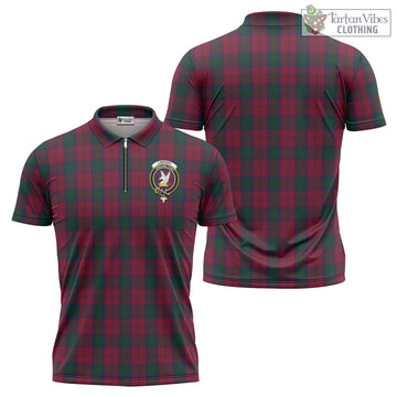 Lindsay Tartan Zipper Polo Shirt with Family Crest